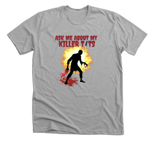 killer tits slasher tee, a Athletic Heather Premium Unisex Tee