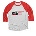 Crimson Bear Pride, a Red and Heather White 3/4 Sleeve Baseball Tee