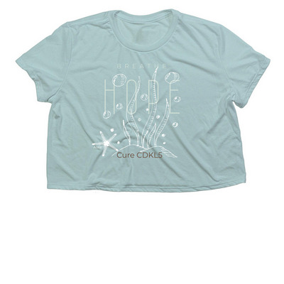 CDKL5 Awareness, a Dusty Blue Women?s Flowy Cropped Tee
