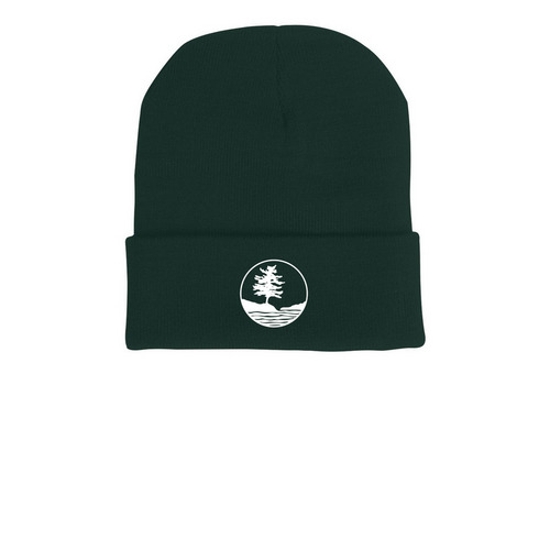 White Coin, a Forest Printed Cuffed Beanie