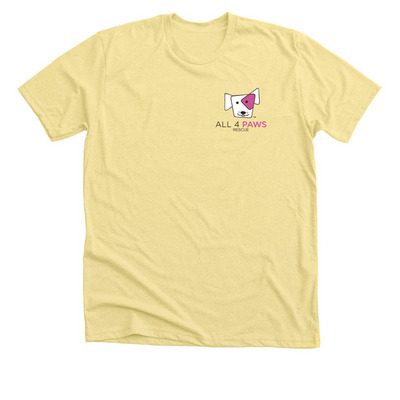 All 4 Paws Official Merchandise - Pink Logo, a Heather Yellow Gold Premium Unisex Tee