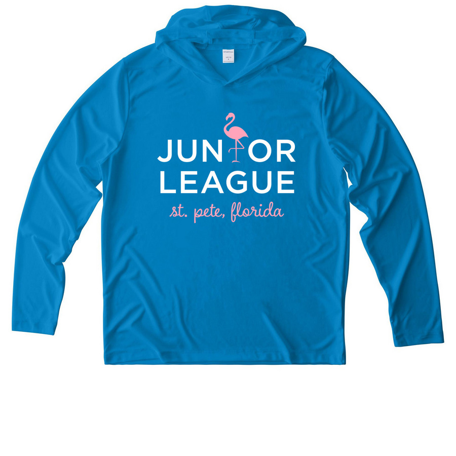 JLSP Pink Flamingo UV Long Sleeve Hoodie, a Sapphire UV Performance Long Sleeve Hoodie