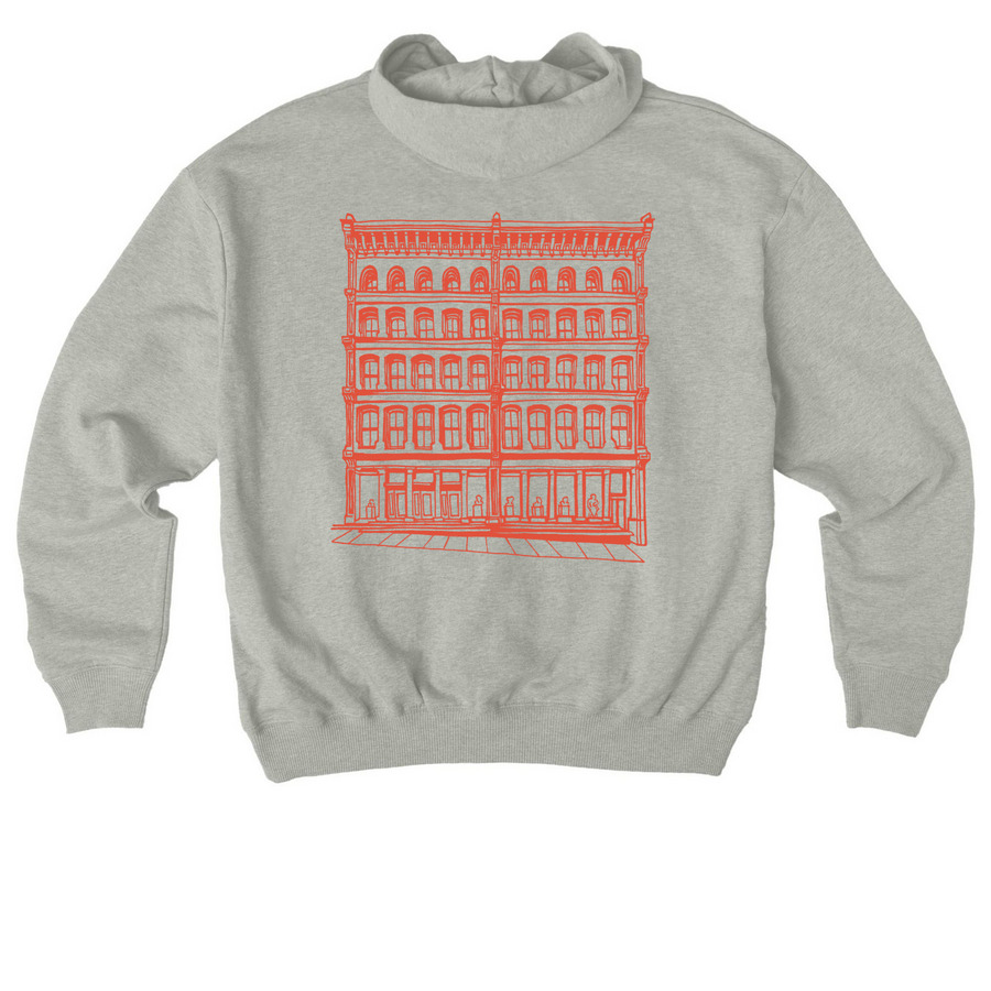 Spring Academy Hoodie / orange, a Heather Grey Stanley/Stella Cooper Dry Pullover Hoodie (back-view)