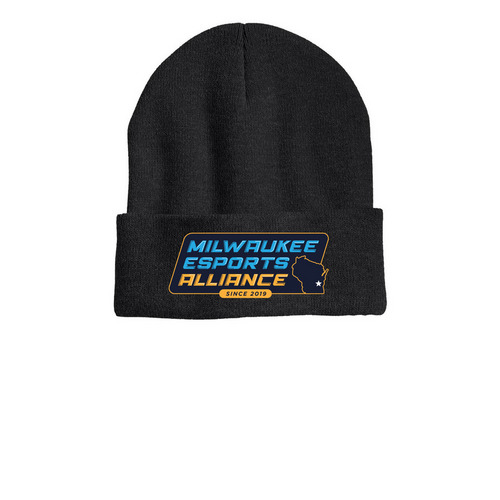 Winter Hats, a Heather Charcoal Printed Cuffed Beanie