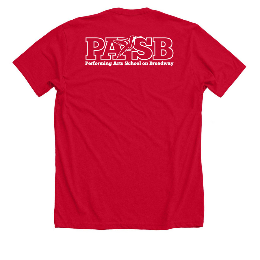 PASB on Broadway Annie!, a Solid Red Blend Premium Unisex Tee (back-view)