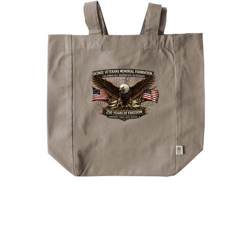 Oconee Veterans Memorial Foundation, a Pumice Recycled Cotton Tote Bag