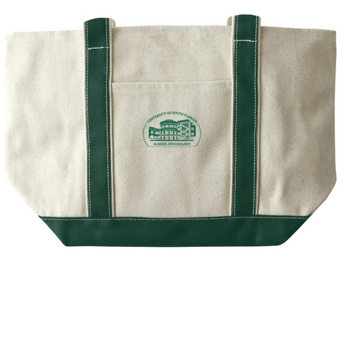 COED Building Tote Bag, a Natural/Forest Large Two-Tone Canvas Tote Bag