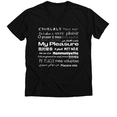 My Pleasure, a Solid Black Blend Premium V-Neck Tee