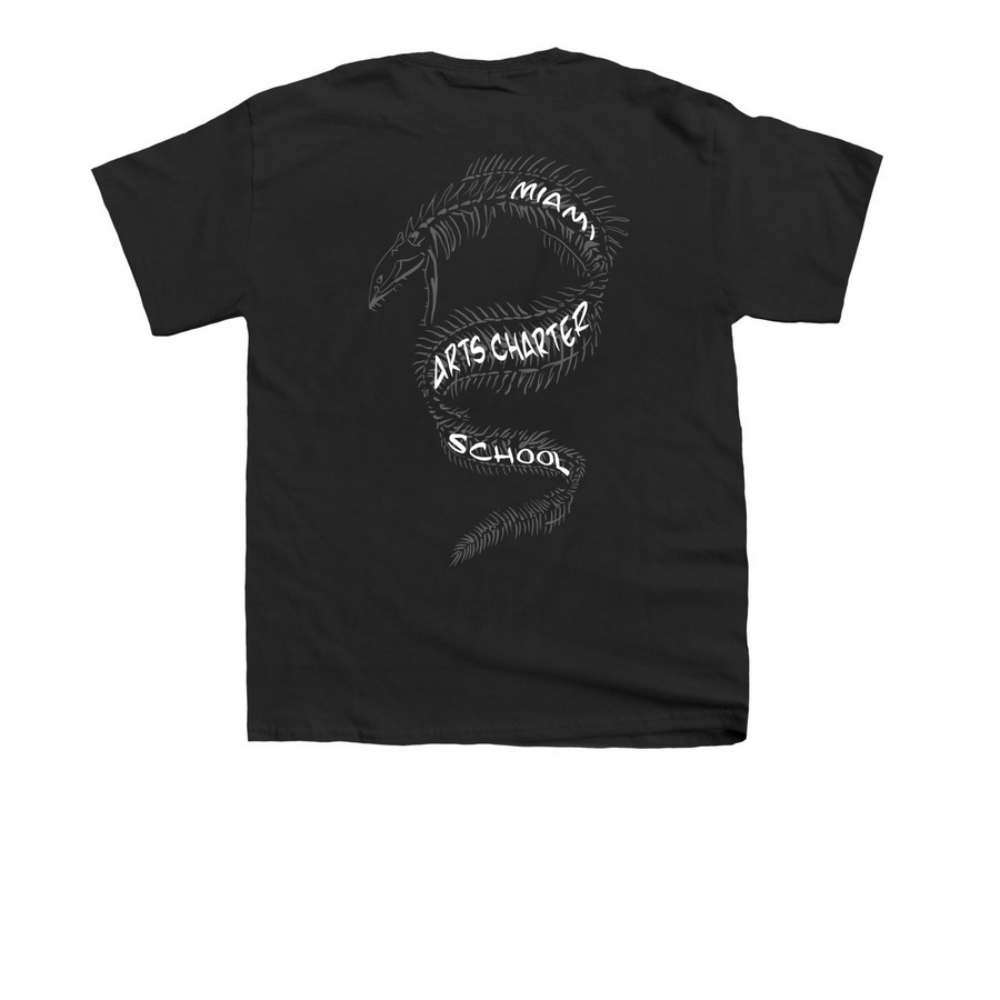 MAC Visual Art Eel Bones, a Black Youth Unisex Tee (back-view)
