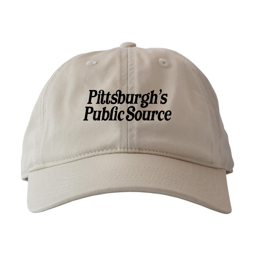Pittsburgh's Public Source hat, a Oyster Printed Eco Baseball Cap