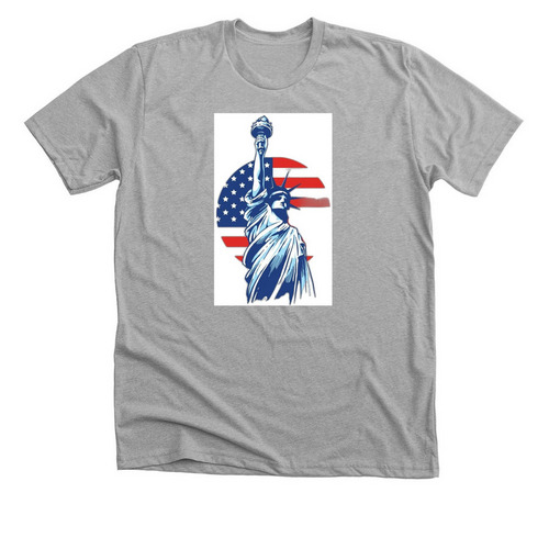 Statue of liberty&nbsp;, a Athletic Heather Premium Unisex Tee