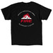 RMK Shirt White Mtns w/ Red Flames, a Black Classic Unisex Tee (back-view)