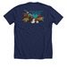 M?lama Hawai?i's Seabirds with Logo, a Solid Navy Blend Premium Unisex Tee (back-view)