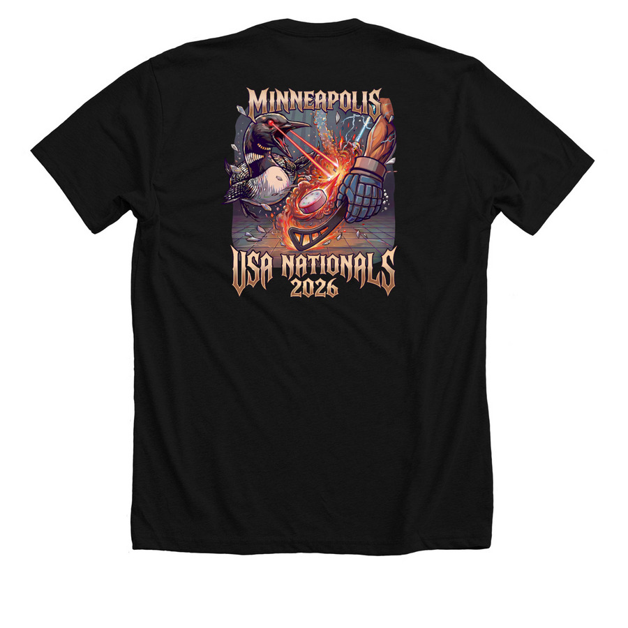 2026 UWH Nationals, a Solid Black Blend Premium Unisex Tee (back-view)