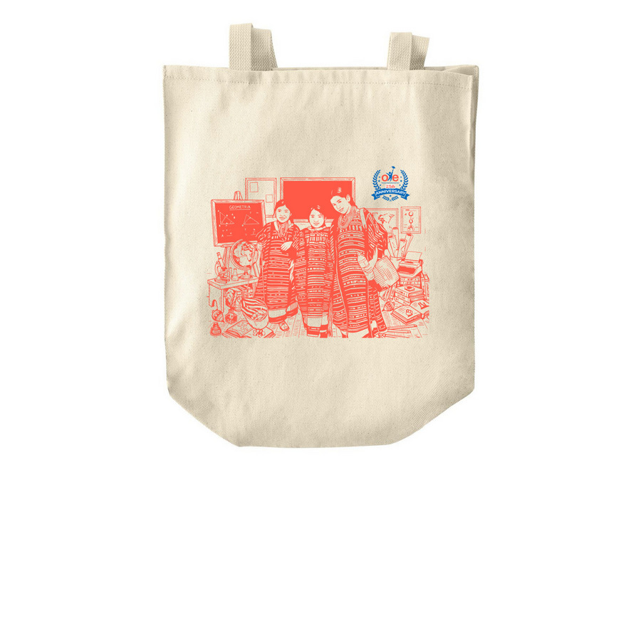 The Education ? 25th Anniv., a Natural Over-the-Shoulder Shopping Tote Bag