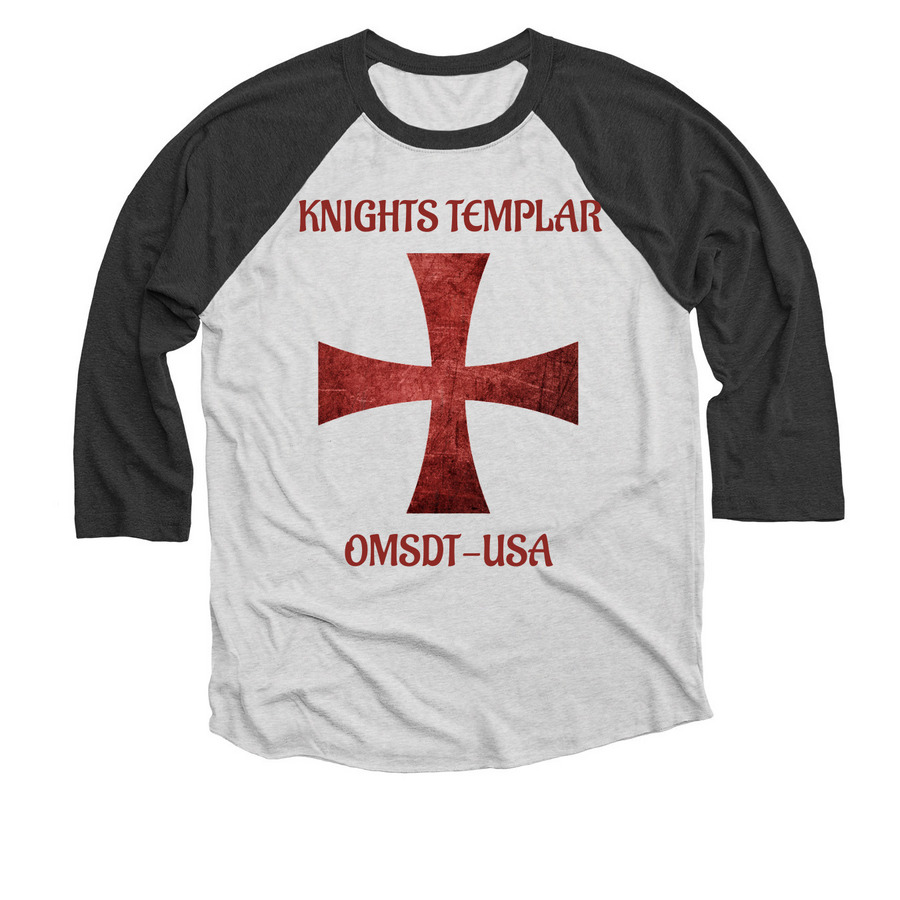 OMSDT-USA Apparel, a Black and Heather White 3/4 Sleeve Baseball Tee