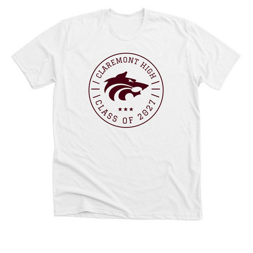 Class of 2027 T-Shirt (White), a Solid White Blend Premium Unisex Tee
