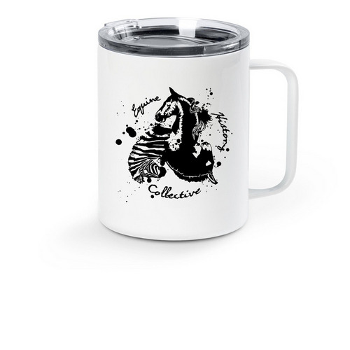 EHC Ink Logo, a White Stainless Steel Travel Mug