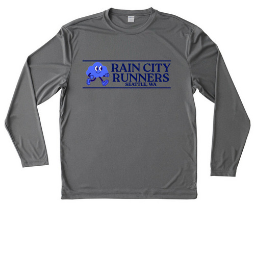 Rain City Long sleeve!, a Grey Concrete Heather Unisex Performance Long Sleeve Tee