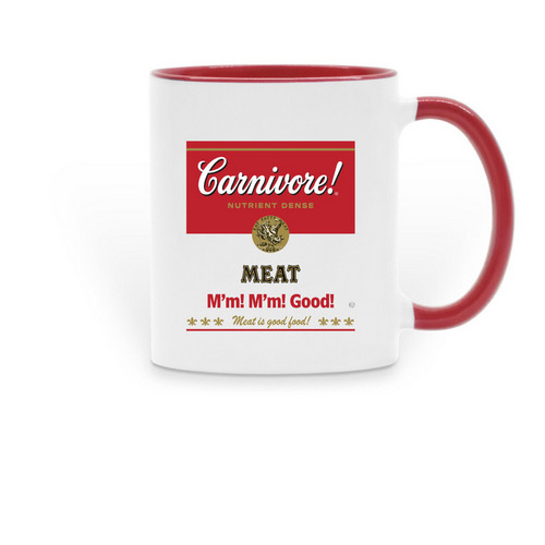 CARNIVORE COFFEE MUGS, a Red Two-Tone Ceramic Mug