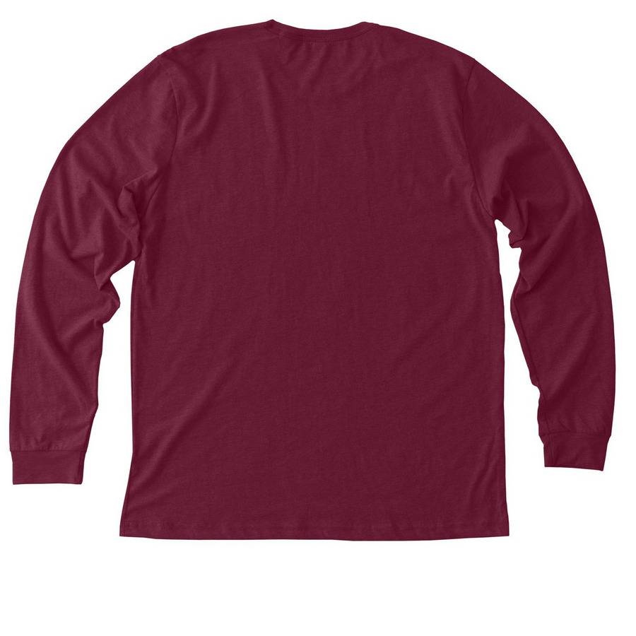 Chicago Hawk Dog outline, reds, a Heather Cardinal Premium Long Sleeve Tee (back-view)