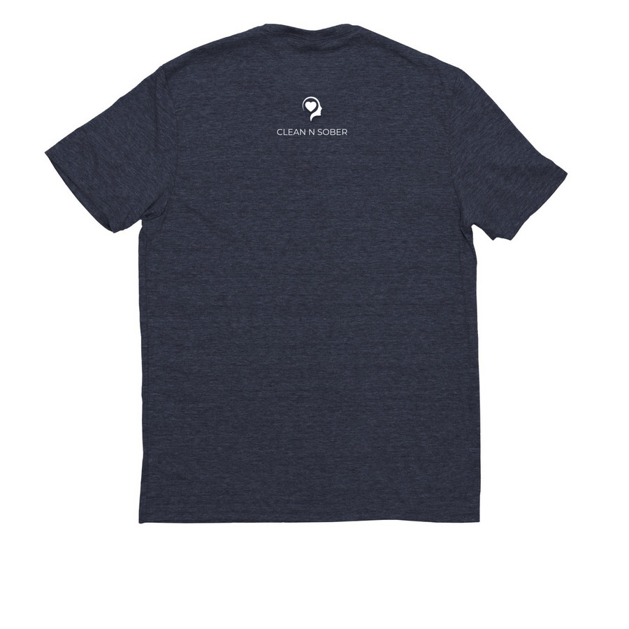 Kickstart Rodeo, a Rebel Blue Allmade Eco Triblend Unisex Tee (back-view)