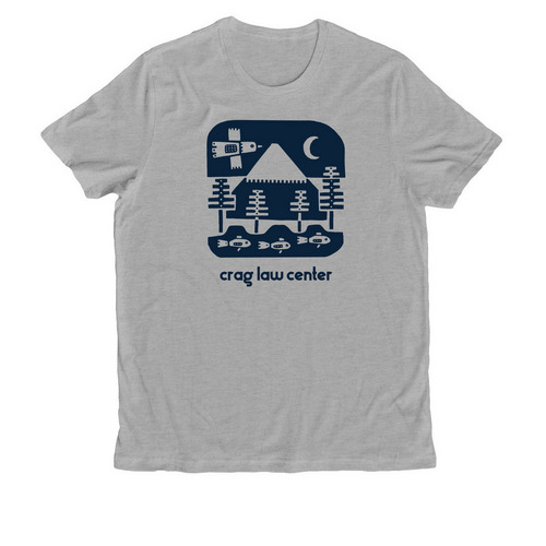 Crag Law Center - Blue, a Granite Grey Heather Allmade Organic Cotton Unisex Tee