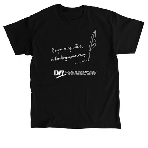 Empowering Voters Defending Democracy LWV GGF, a Black Classic Unisex Tee