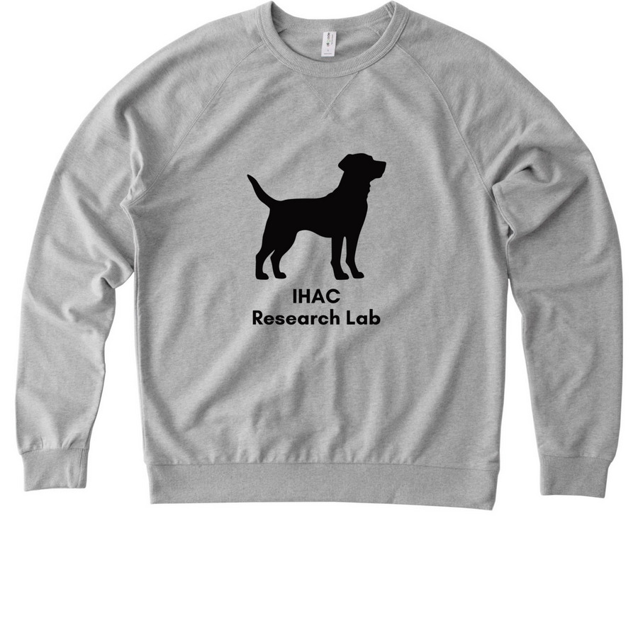 IHAC Research Lab Gear, a Granite Grey Heather Allmade Organic French Terry Crewneck Sweatshirt