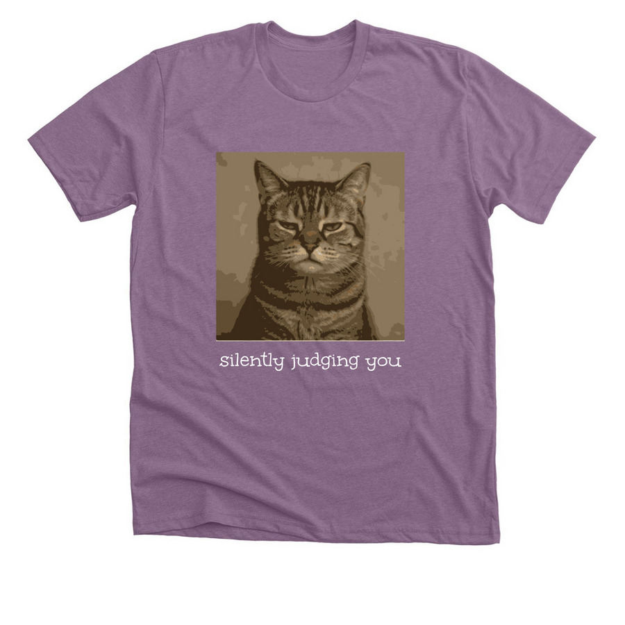 Silently judging you, a Heather Purple Premium Unisex Tee