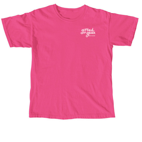 Gifted Geek Designs Logo - Pink, a Neon Pink Comfort Colors Unisex Tee