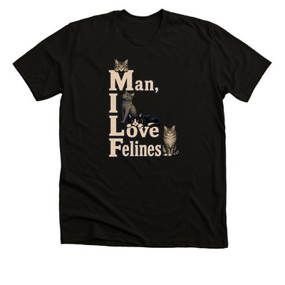 GMSP - MILF (Man, I Like Felines), a Black Heather Premium Unisex Tee
