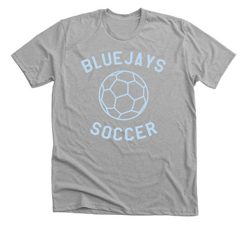 Bluejays Soccer Light Blue, a Athletic Heather Premium Unisex Tee