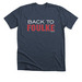 Back 2 Foulke, a Heather Midnight Navy Premium Unisex Tee