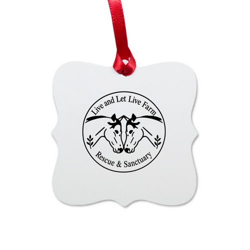 Farm Logo Ornament, a White Aluminum Square Ornament