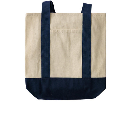 SitStayRead Tote, a Natural/Navy Two-Tone Grocery Tote Bag