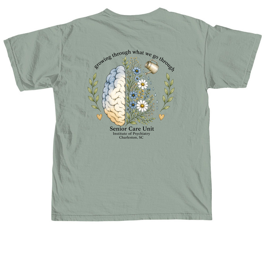 Growing Through What We Go Through, a Bay Comfort Colors Unisex Tee (back-view)