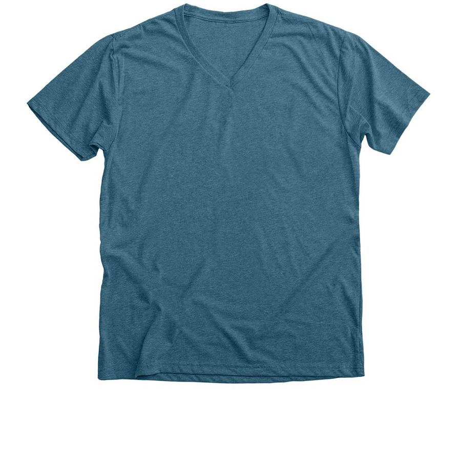 Onancock Sail 250 Shirts Logo on the Back, a Heather Deep Teal Premium V-Neck Tee