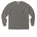 Simple Silken Pocket Tee: Chinchilla/Black, a Grey Comfort Colors Long Sleeve Pocket Tee