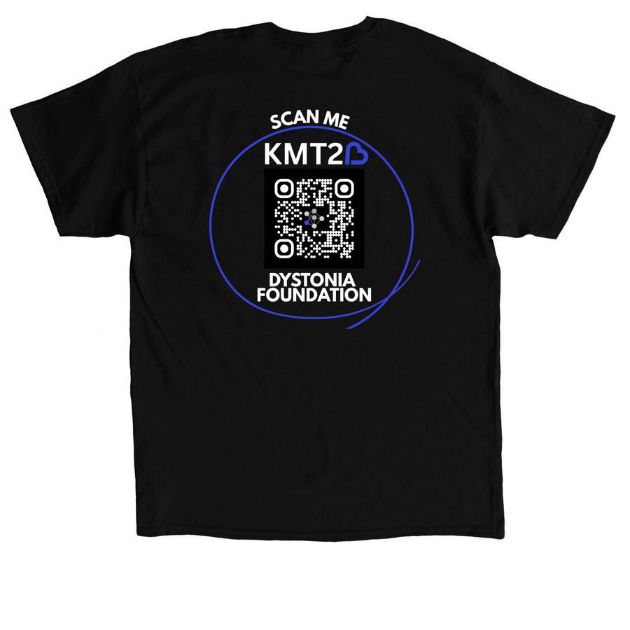 KMT2B Dystonia Foundation, a Black Classic Unisex Tee (back-view)