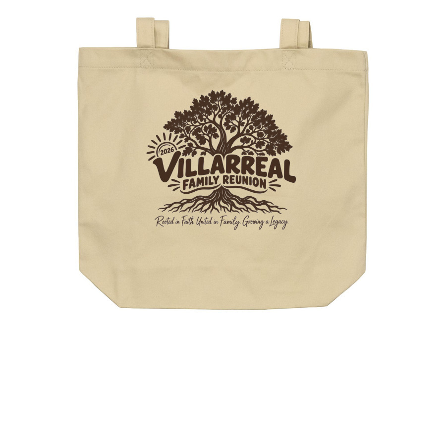 2026 Villarreal Family Reunion Tote, a Oyster Organic Cotton Tote Bag