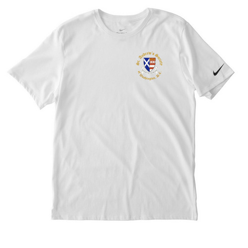 Saint Andrew's Performance - Full Logo, a White Nike Dri-FIT Jersey Blend Performance Tee