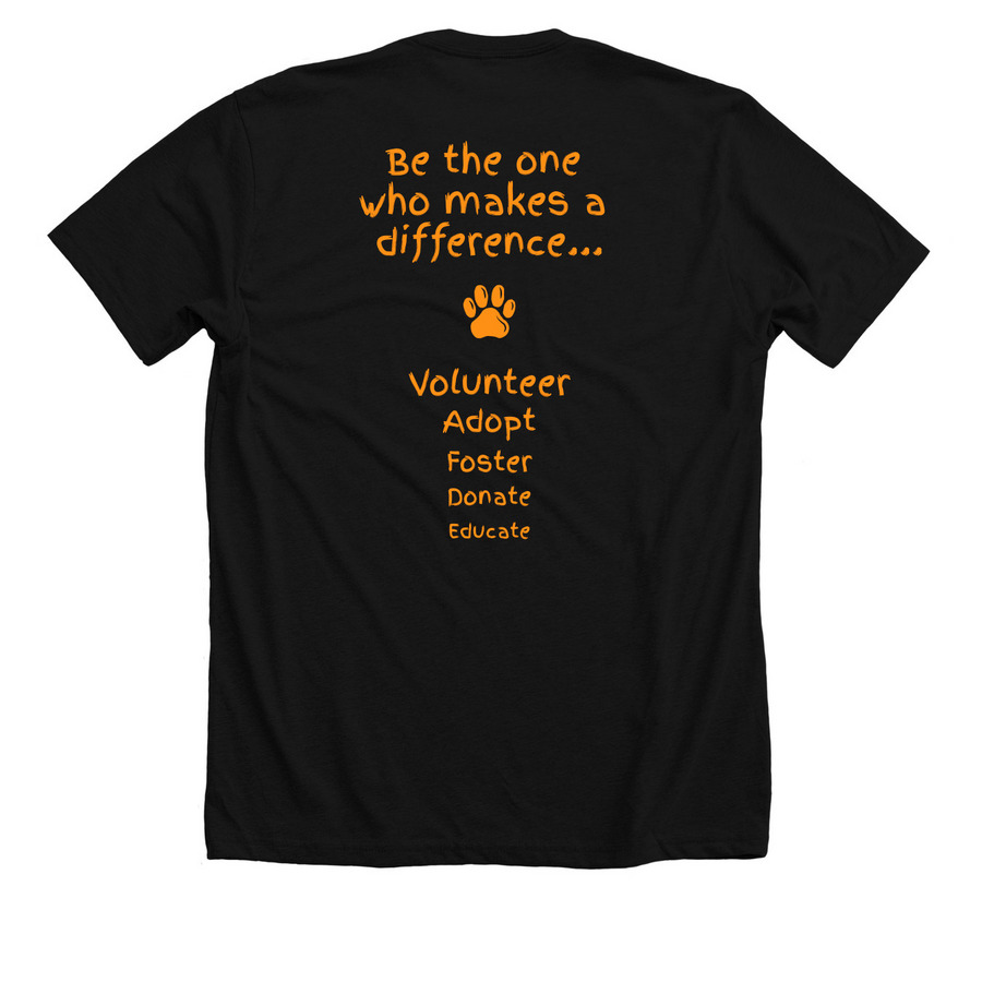 Because of Roscoe&nbsp;, a Solid Black Blend Premium Unisex Tee (back-view)