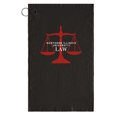 Law Merch Golf (white lettering), a Black Golf Towel
