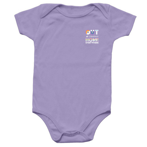 OUT AT COMPASS ONESIE | 2026, a Lavender Infant Onesie