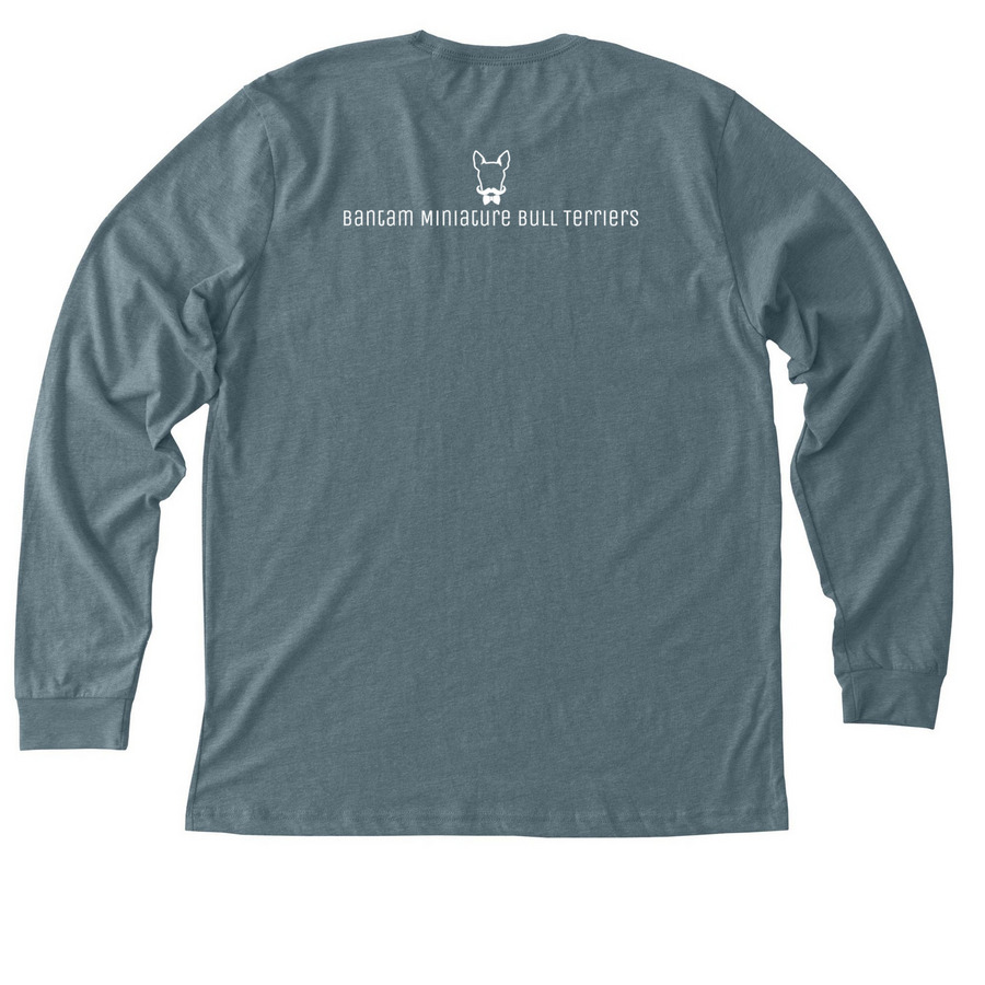 Bantam (George), a Heather Slate Premium Long Sleeve Tee (back-view)