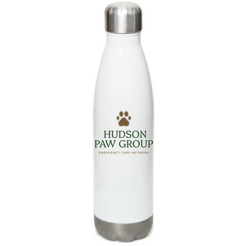 We know you're thirsty, a White Stainless Steel Water Bottle