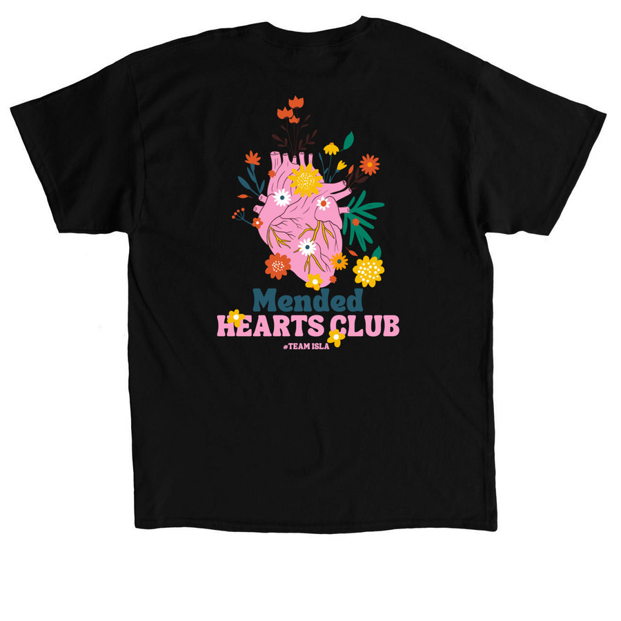 Mended Hearts Club: CHD AWARENESS&nbsp;, a Black Classic Unisex Tee (back-view)