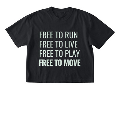 Run, Live, Play, a Black Comfort Colors Boxy Tee