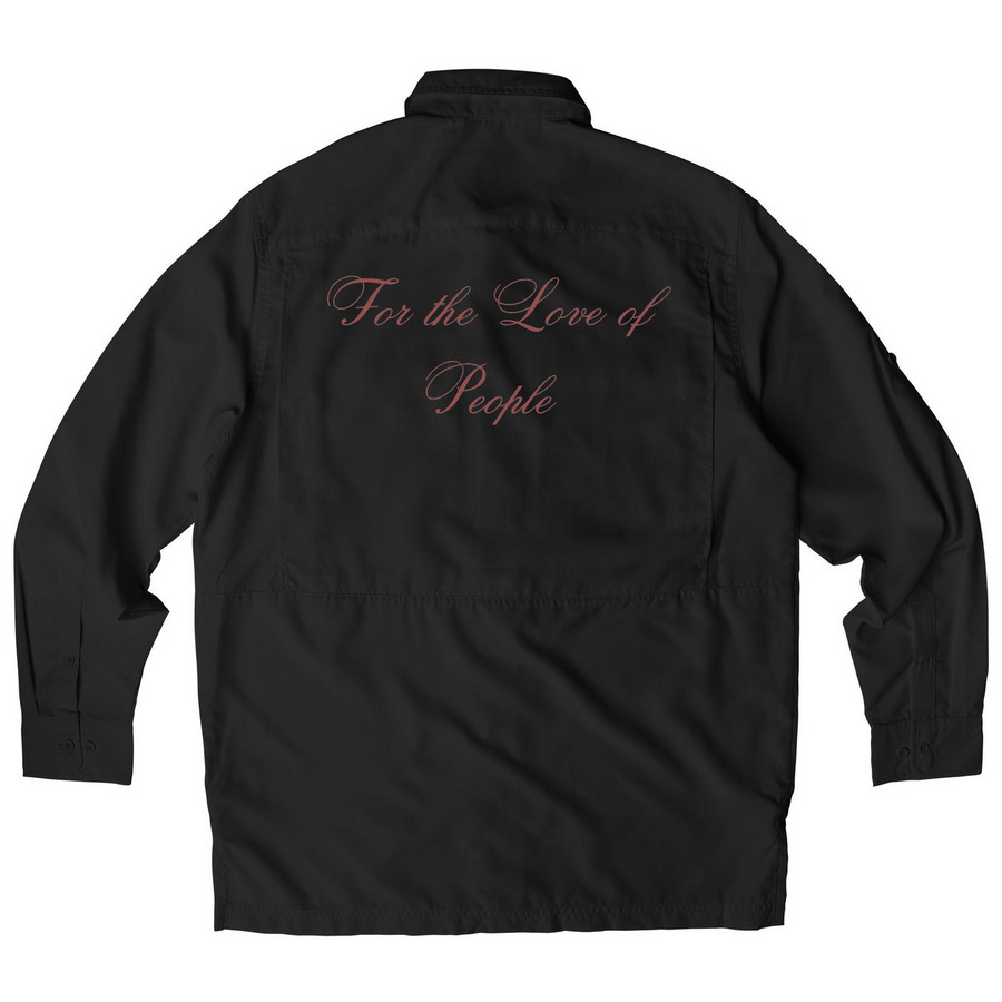 Food for Thought, a Deep Black Daybreak UV Long Sleeve Shirt (back-view)